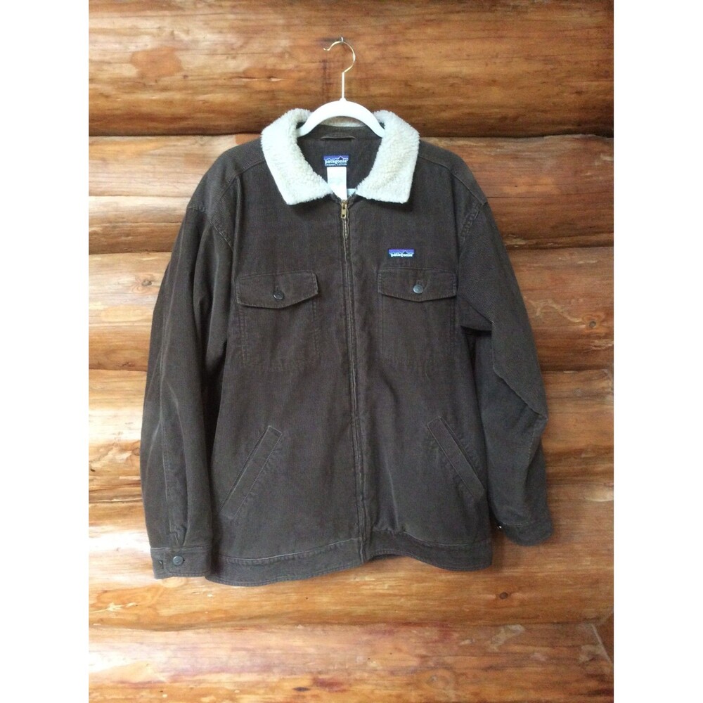 Vintage Y2K Rare Patagonia Harvest Mens Brown Corduroy Chore Barn Jacket Large